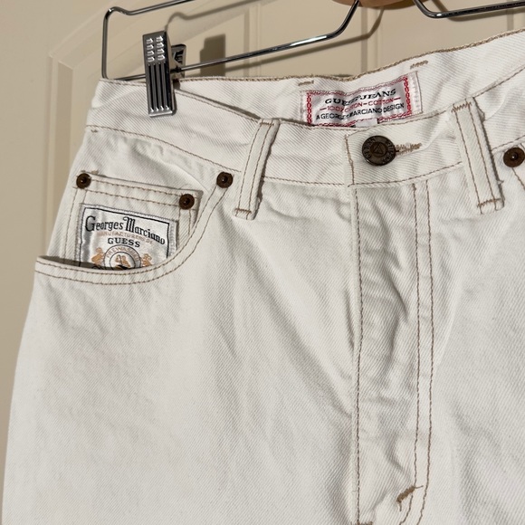 VINTAGE GUESS BY MARCIANO WHITE DENIM JEANS - Picture 1 of 7